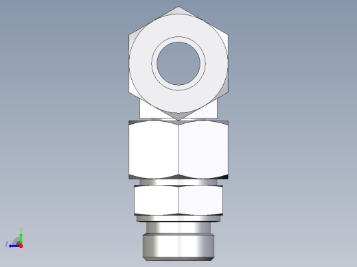 卡套式工业通用硬管接头EO_Assembled_adjustable_standpipe_branch_tee_EVT25SR71右视缩略图