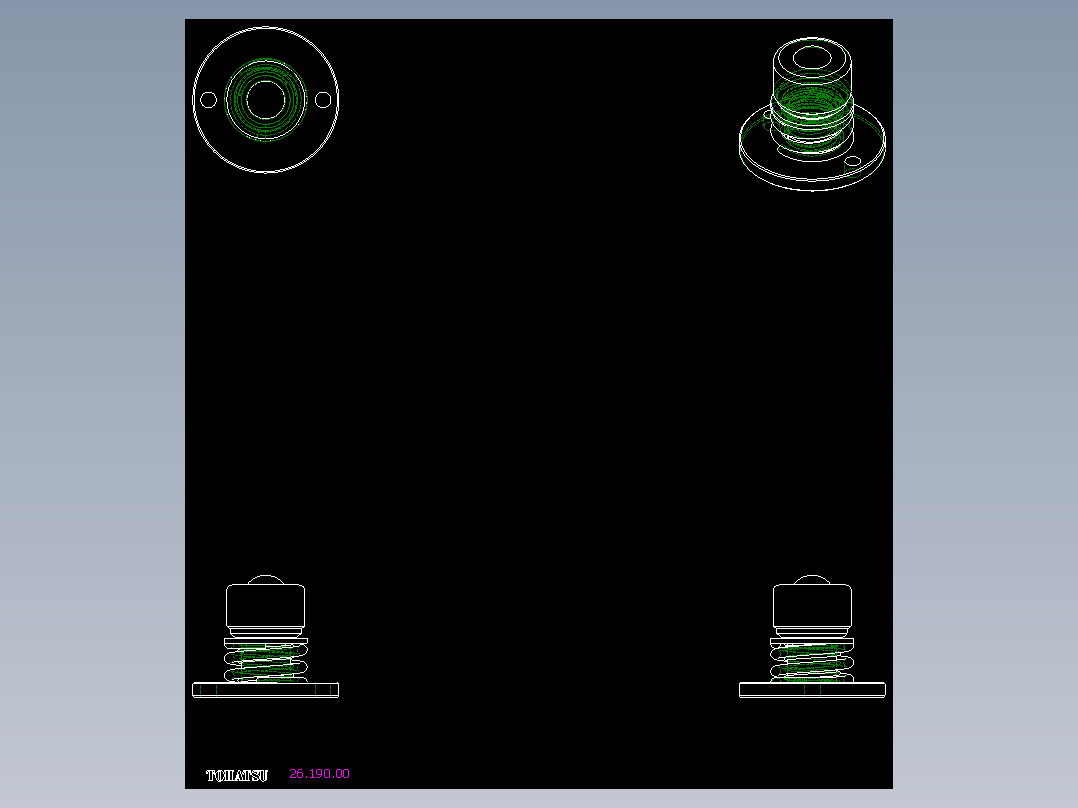 彈簧式萬向滾珠26-2D多系列多零件图纸模型