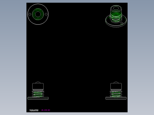 彈簧式萬向滾珠26-2D多系列多零件图纸模型