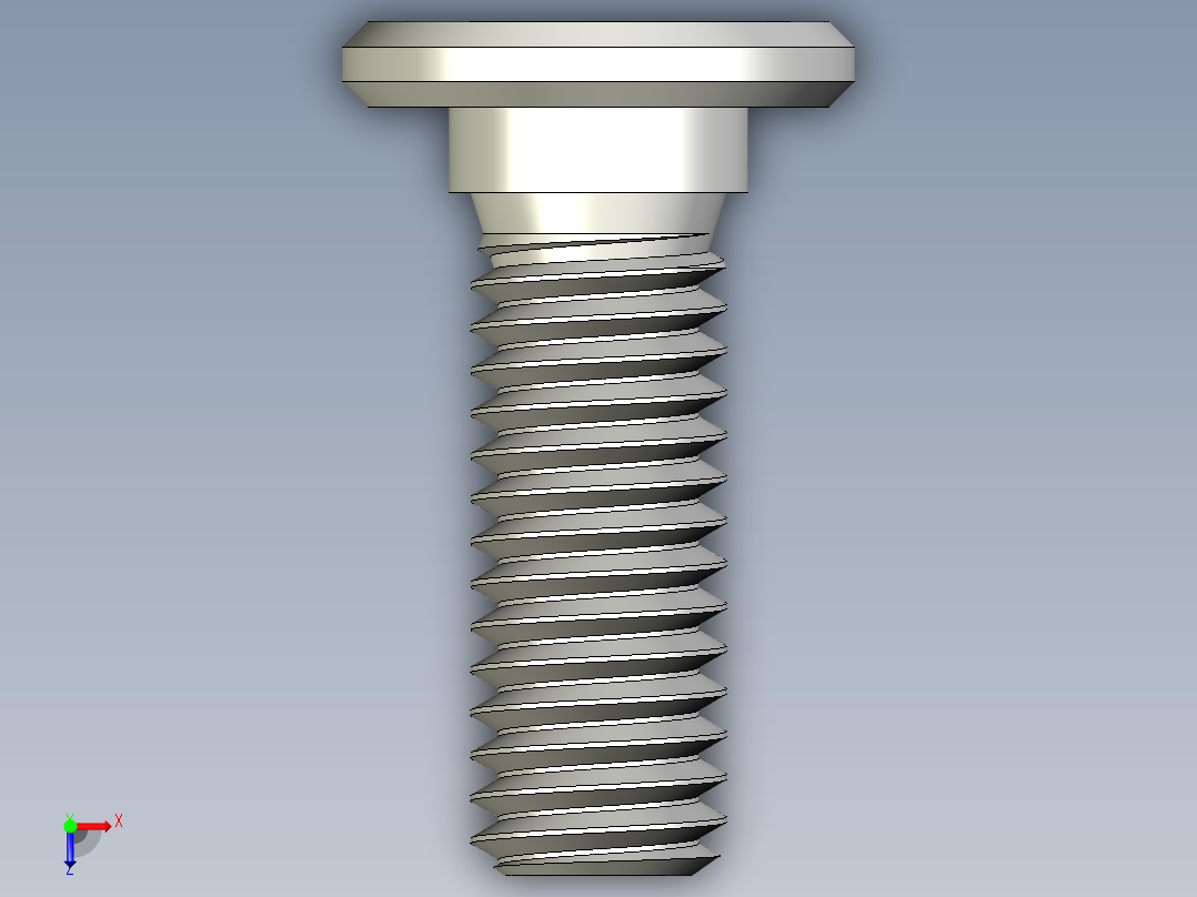 超薄型内六角螺钉-Ultra Low Profile Socket Head Screws 3-8-16 Thread Size 1 in Long.x_t俯视图