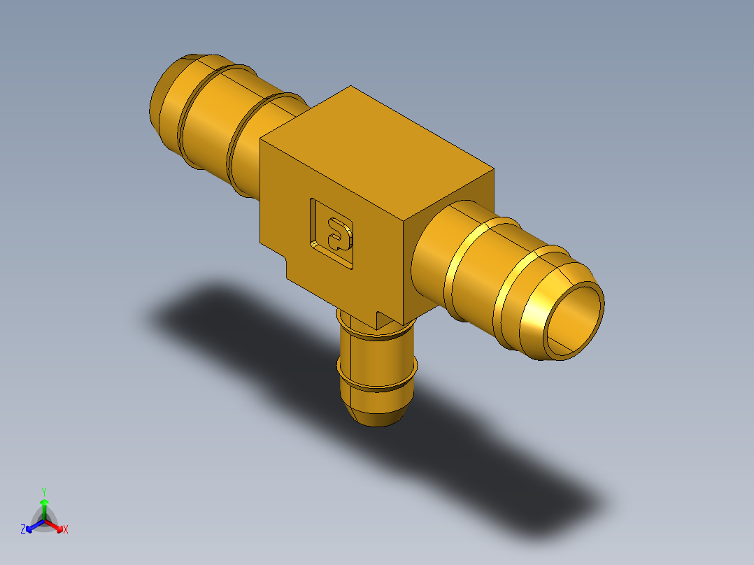 工业通用螺蚊管倒齿式工业硬管接头Union Tee Combination Sizes 224-6-6-4主视图