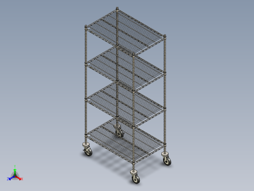 重型不锈钢钢丝架-移动式(带橡胶轮)