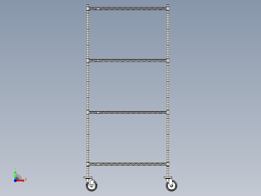 重型不锈钢钢丝架-移动式(带橡胶轮)前视缩略图