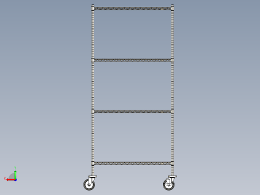 重型不锈钢钢丝架-移动式(带橡胶轮)后视缩略图