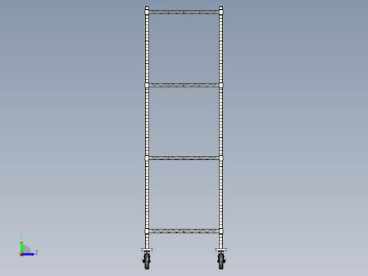 重型不锈钢钢丝架-移动式(带橡胶轮)左视缩略图