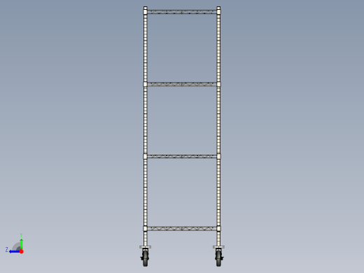 重型不锈钢钢丝架-移动式(带橡胶轮)右视缩略图