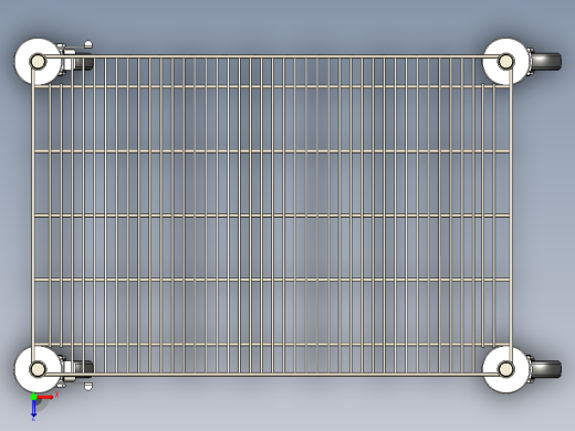 重型不锈钢钢丝架-移动式(带橡胶轮)俯视缩略图