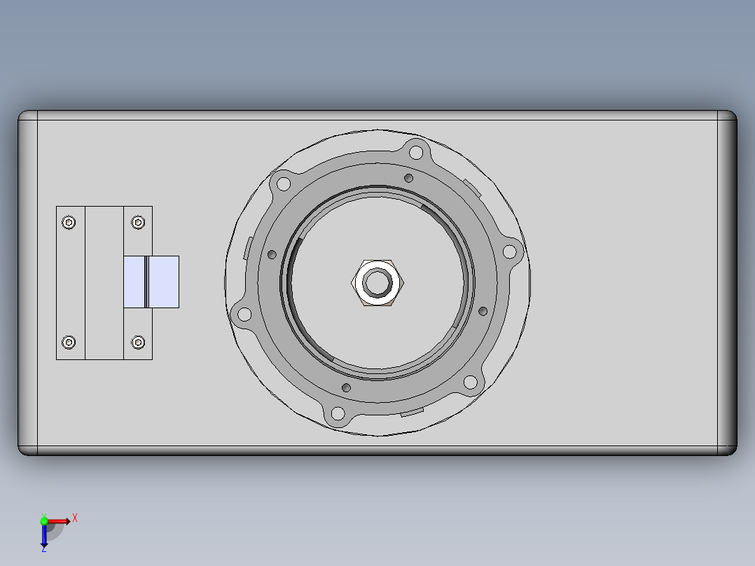 车床连接座加工工艺及铣削左端面夹具设计【含三维】俯视图
