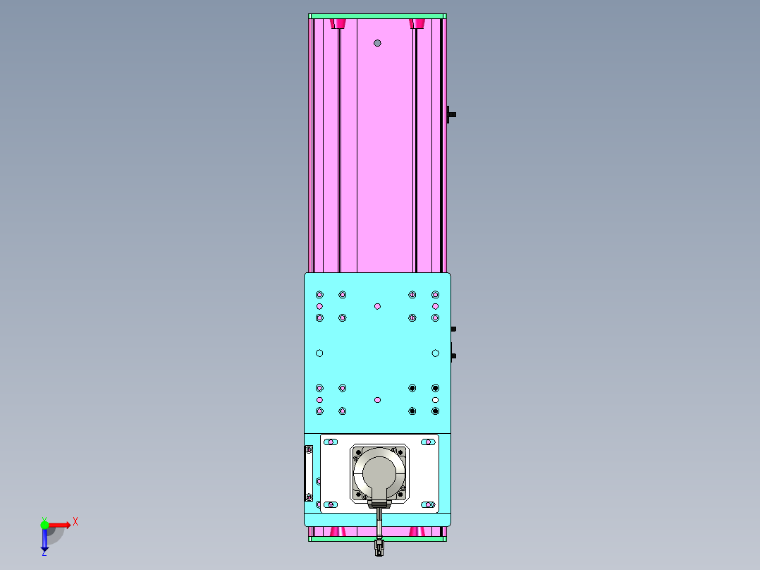 东锦齿条传动DH210G-L167-S350-BU-减速机+P750W俯视图