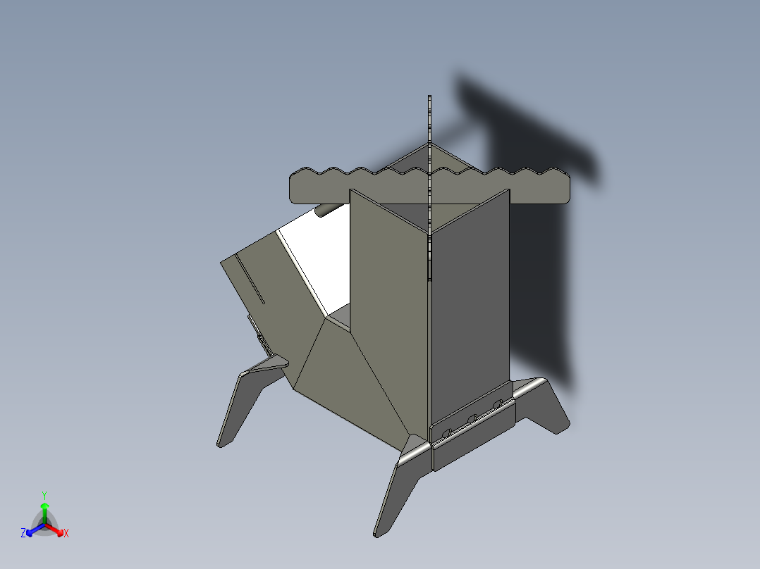 便携式火箭炉正等轴测图