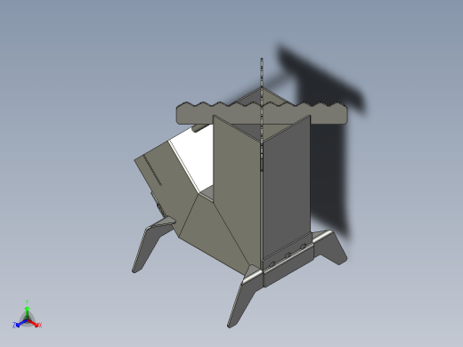 便携式火箭炉正等轴测缩略图