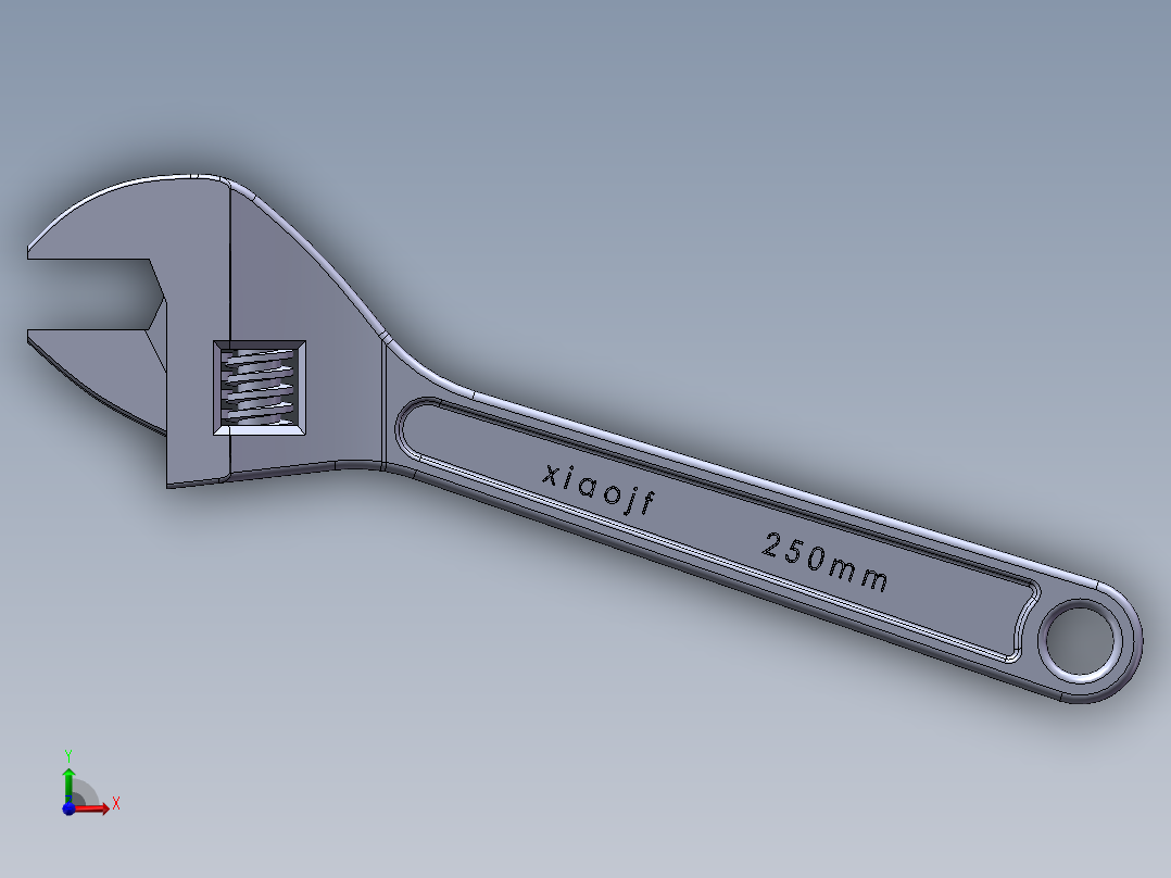 活动扳手前视图