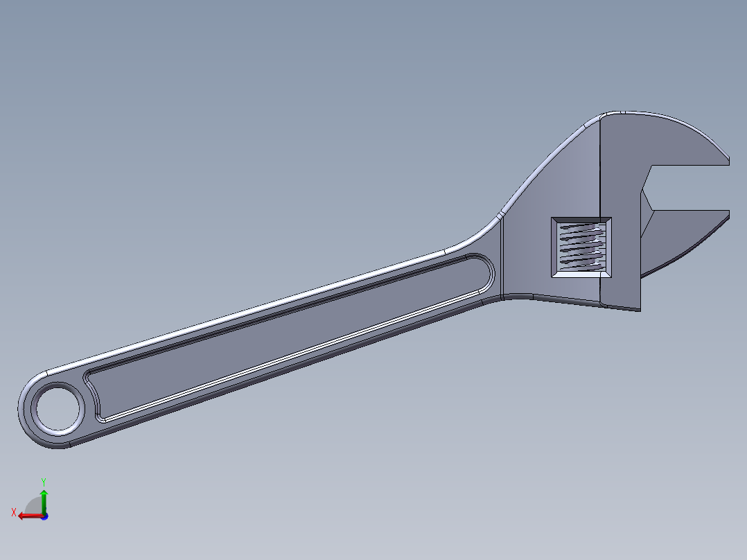 活动扳手后视图