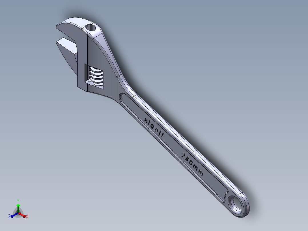 活动扳手正等轴测图