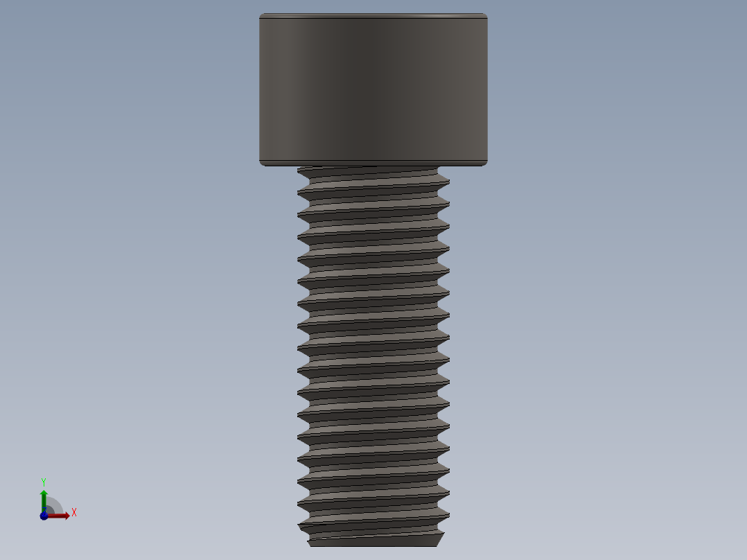 Screw_DIN_912_M12x30F_A2.SLDPRT公制内六角螺钉前视图