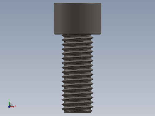 Screw_DIN_912_M12x30F_A2.SLDPRT公制内六角螺钉前视缩略图