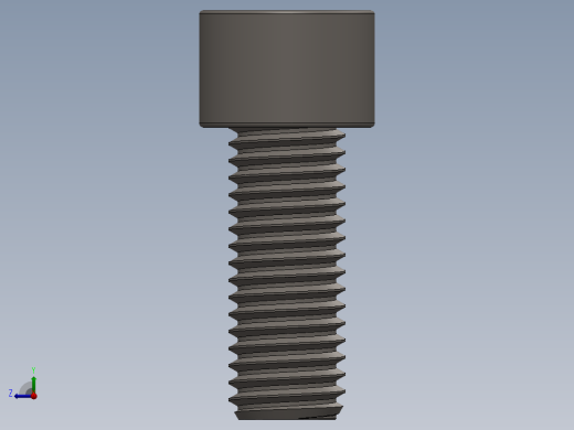 Screw_DIN_912_M12x30F_A2.SLDPRT公制内六角螺钉右视缩略图