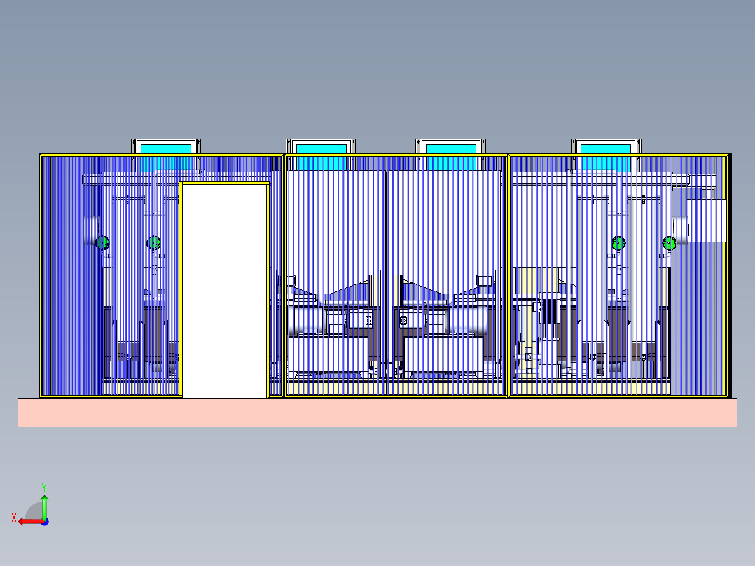 大型除水设备设计后视图