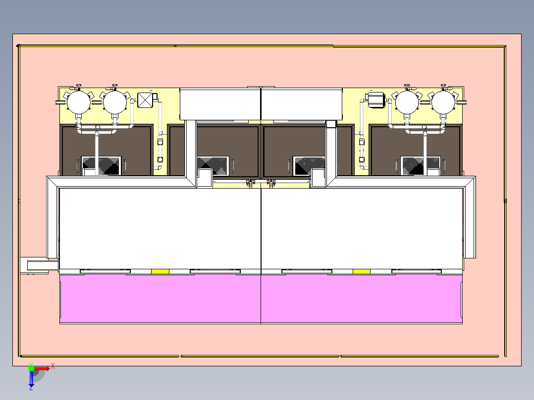 大型除水设备设计俯视图