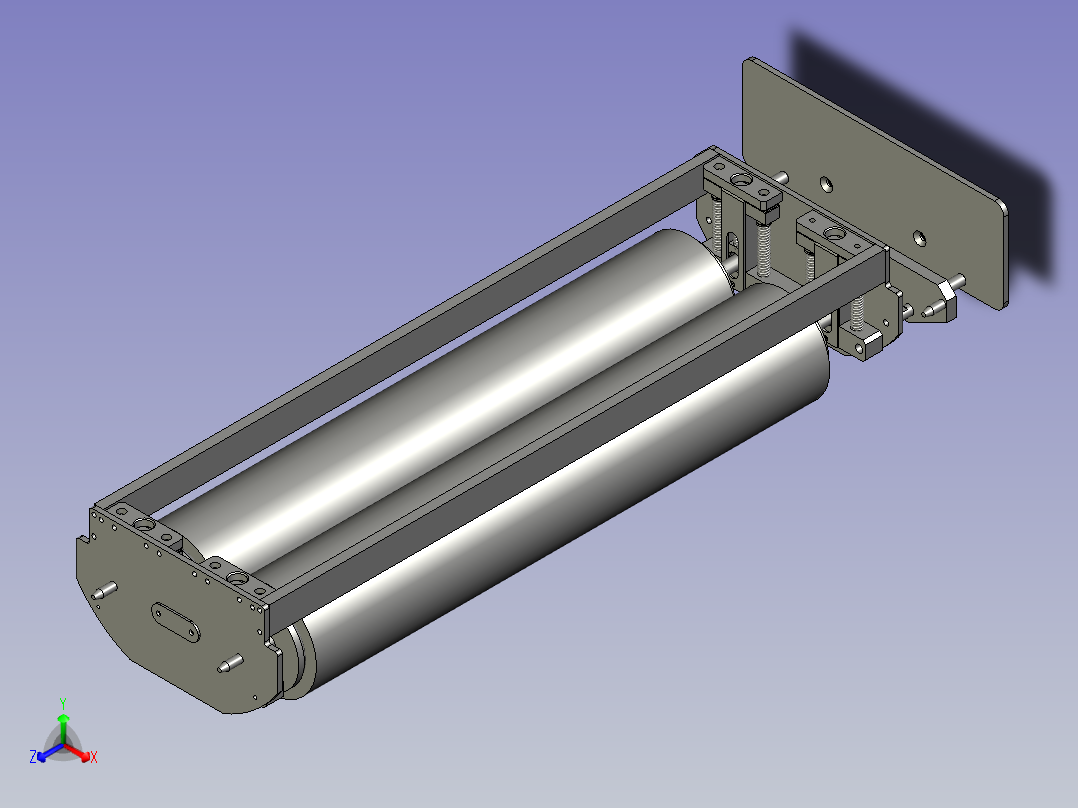 粘尘纸卷压紧总成正等轴测图