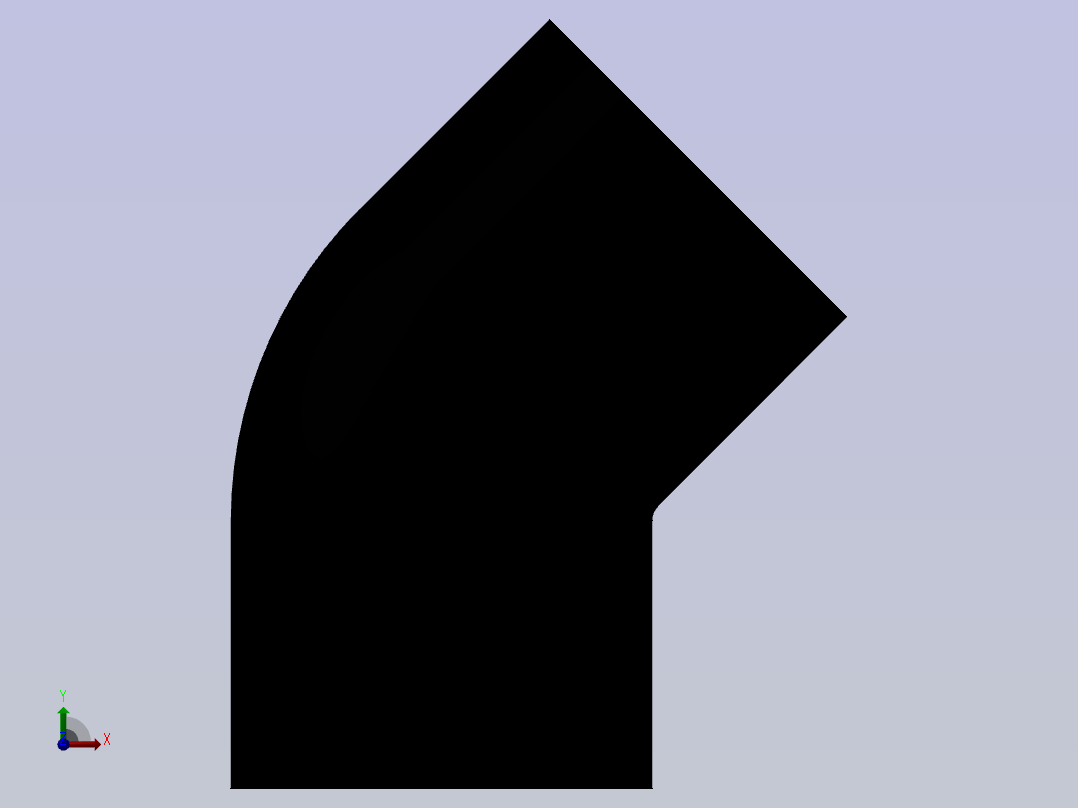 45°弯头(Elbow45°)前视图