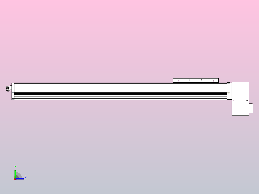MCB14无尘皮带滑台[MCB14-L40-600-LD-P20-C3]左视图