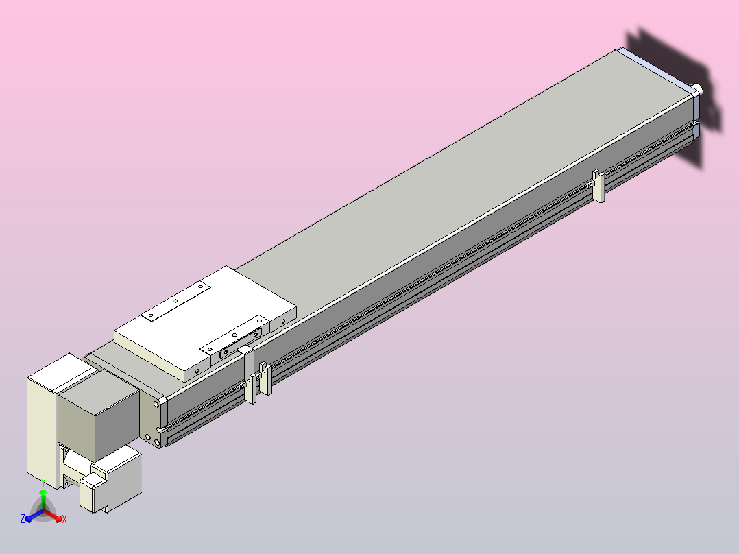 MCB14无尘皮带滑台[MCB14-L40-600-LD-P20-C3]正等轴测图