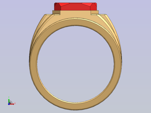 带有黄金设计的戒指前视缩略图