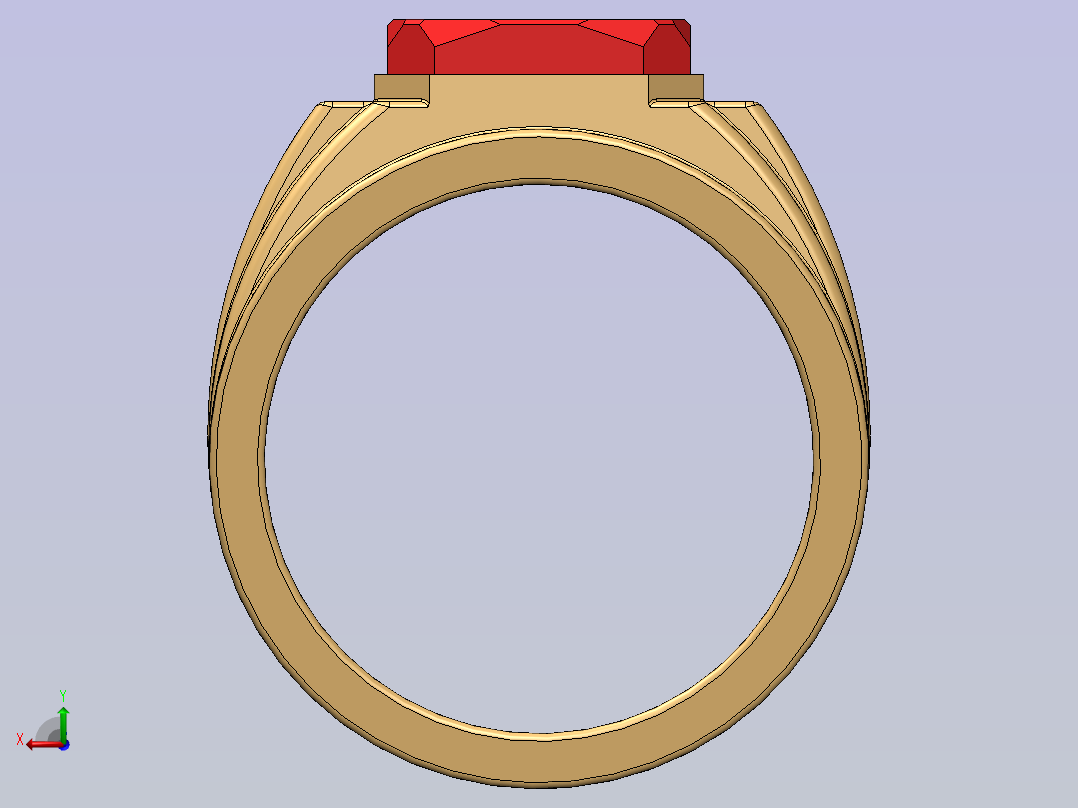 带有黄金设计的戒指后视图