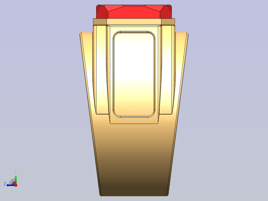 带有黄金设计的戒指右视图