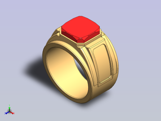 带有黄金设计的戒指正等轴测缩略图