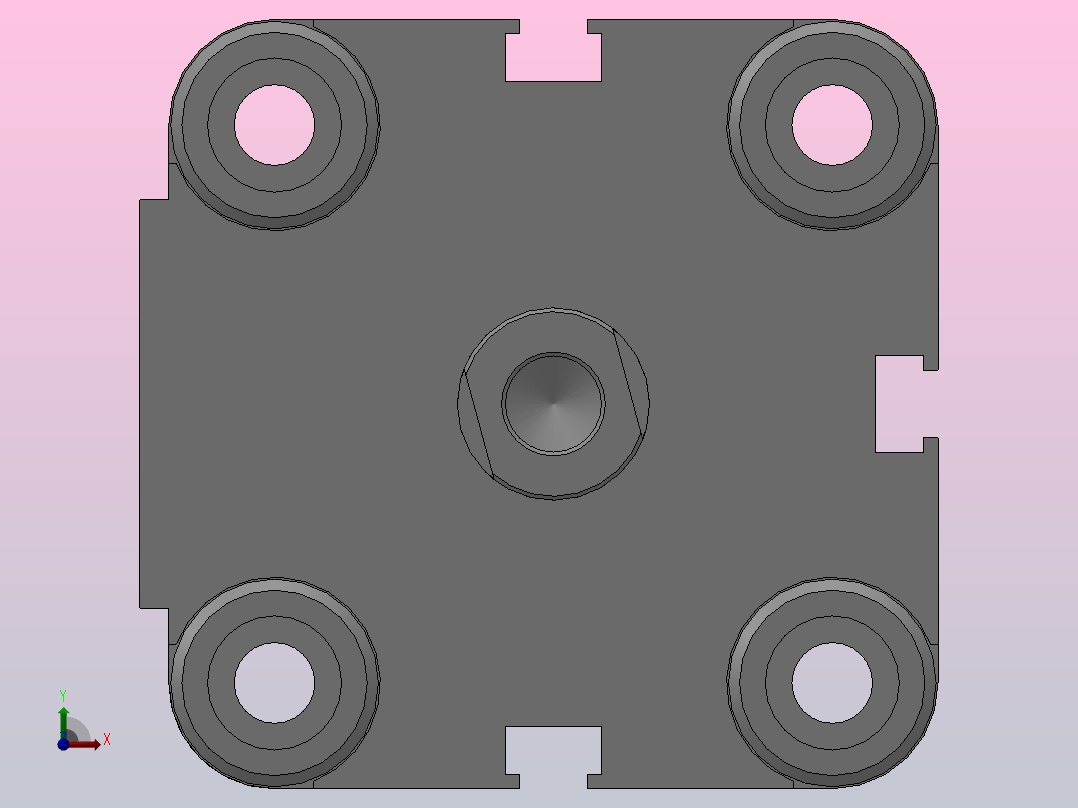 双活塞杆气缸[QADVU-25-35-S2]前视图