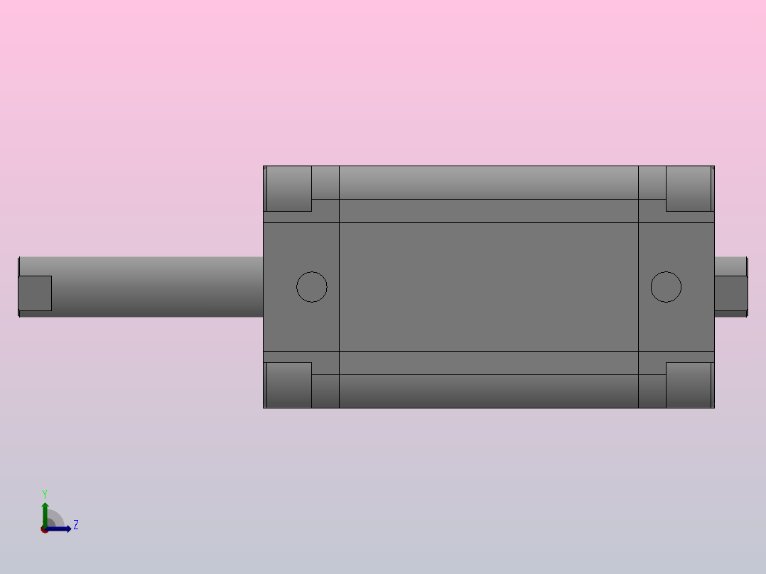双活塞杆气缸[QADVU-25-35-S2]左视图