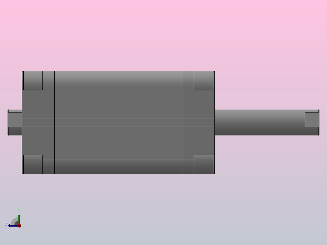 双活塞杆气缸[QADVU-25-35-S2]右视图