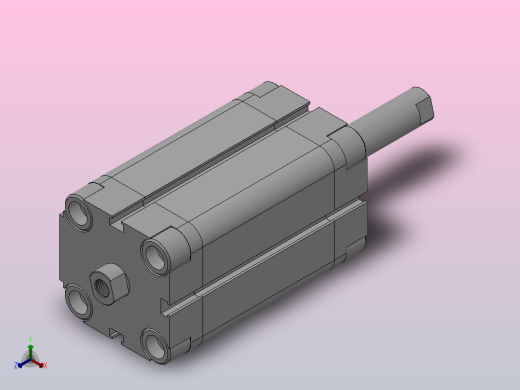 双活塞杆气缸[QADVU-25-35-S2]正等轴测缩略图