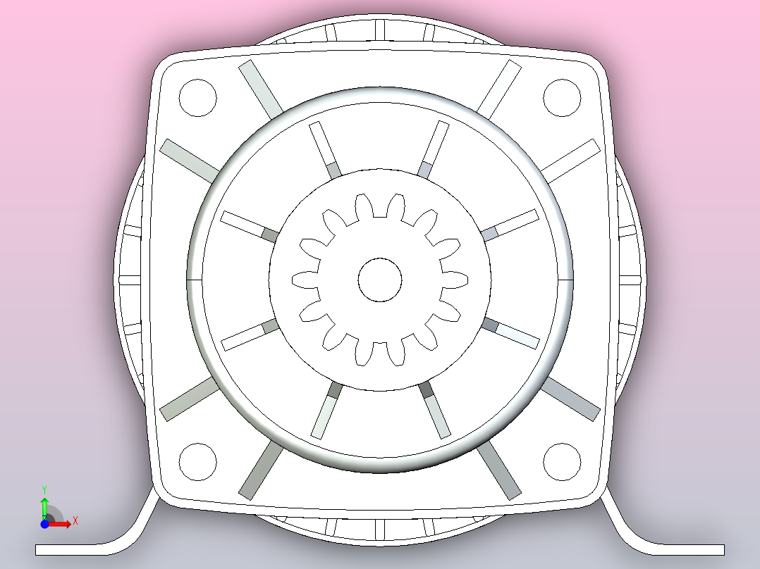 14齿链轮BLDC电机前视图