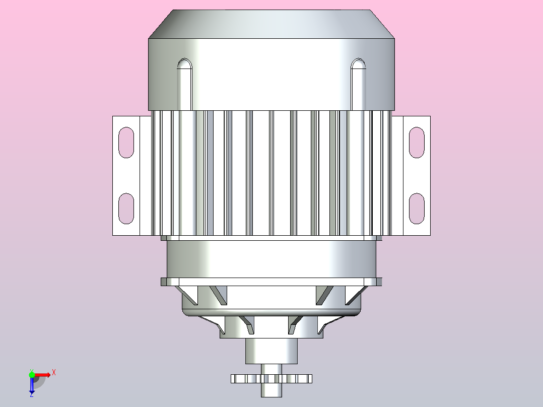 14齿链轮BLDC电机俯视图