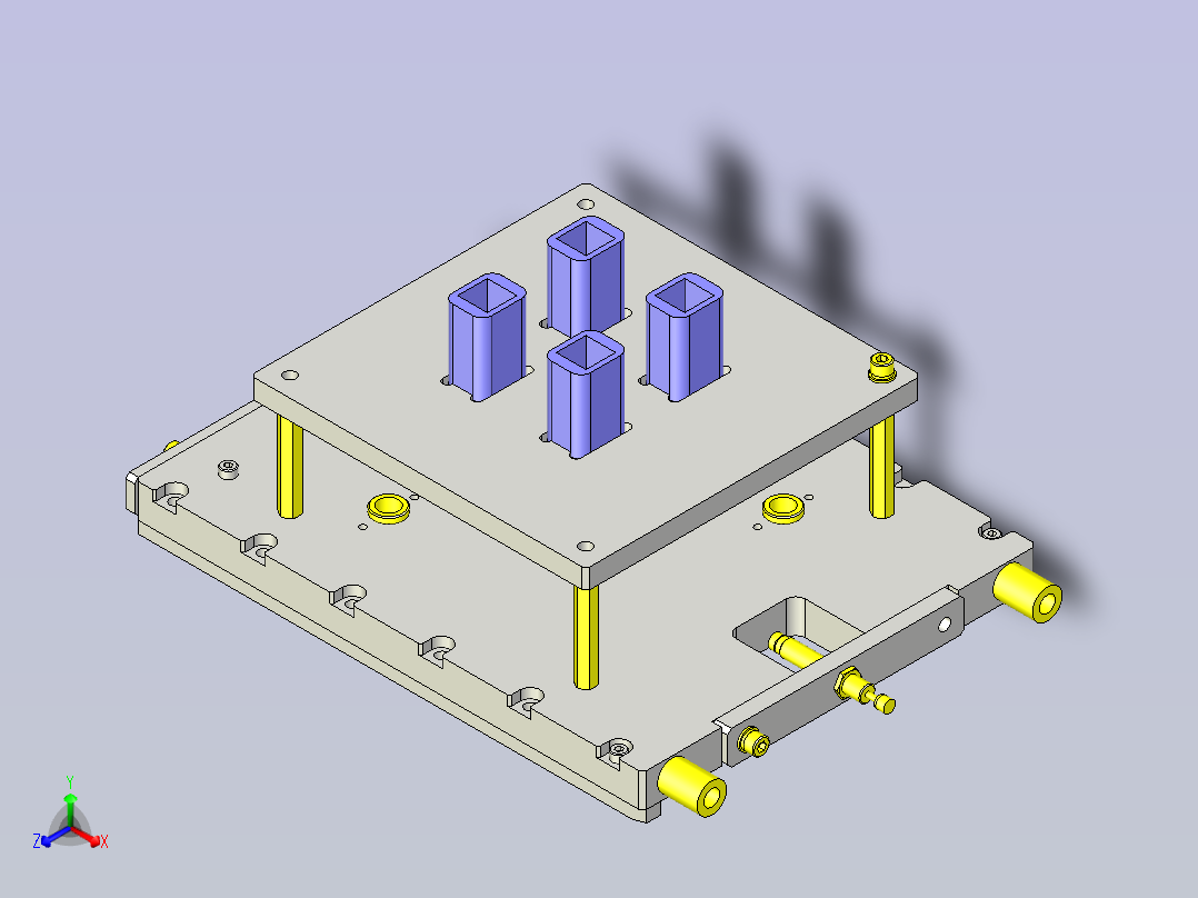 一款链条输送机用托盘3D图纸主视图