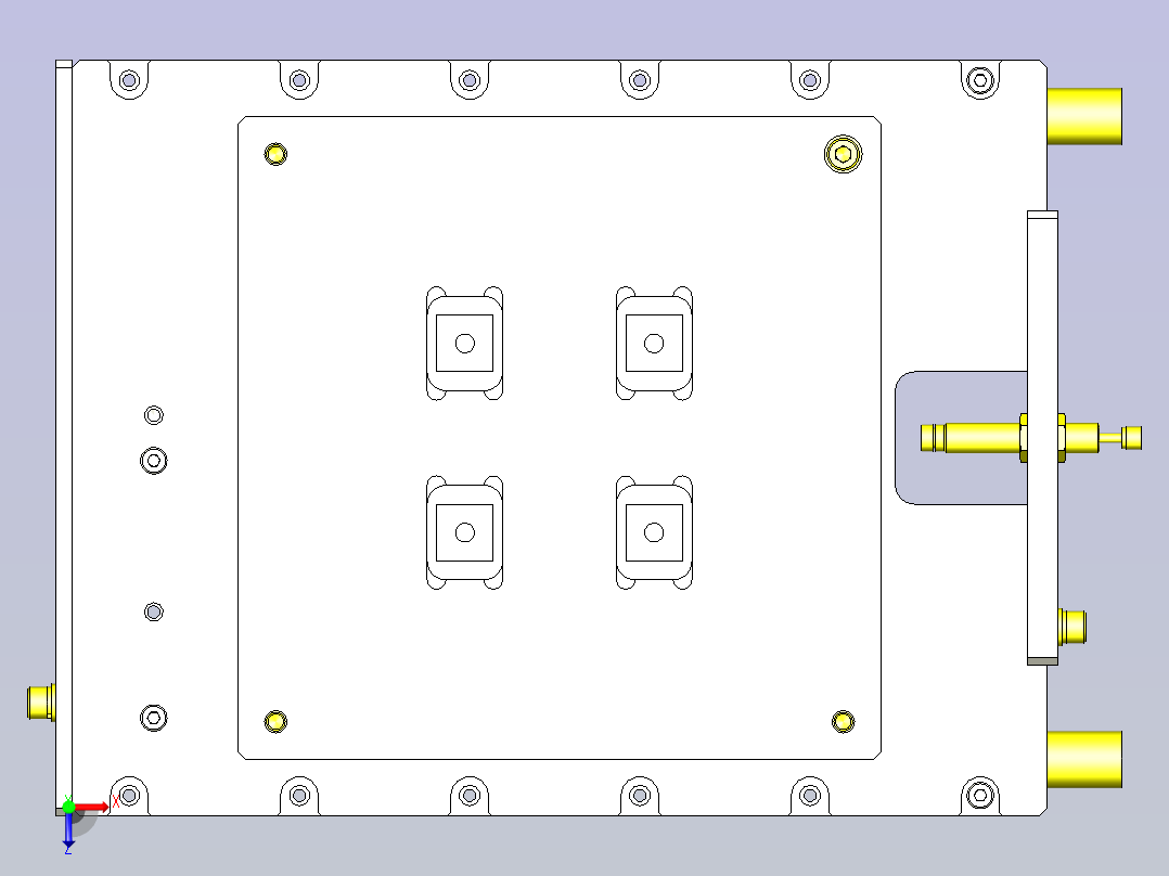一款链条输送机用托盘3D图纸俯视图