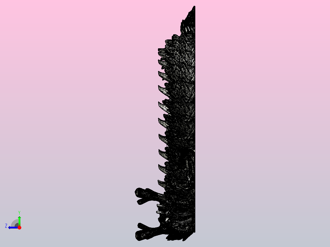 3D可打印关节式中国龙右视图