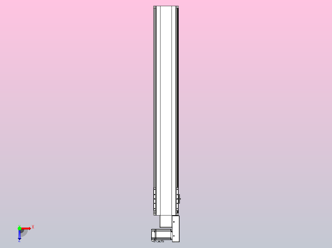 皮带直线轴半封闭可选导轨TPA-HNB-140D-120-L950-MR-Y-P40-N3俯视图
