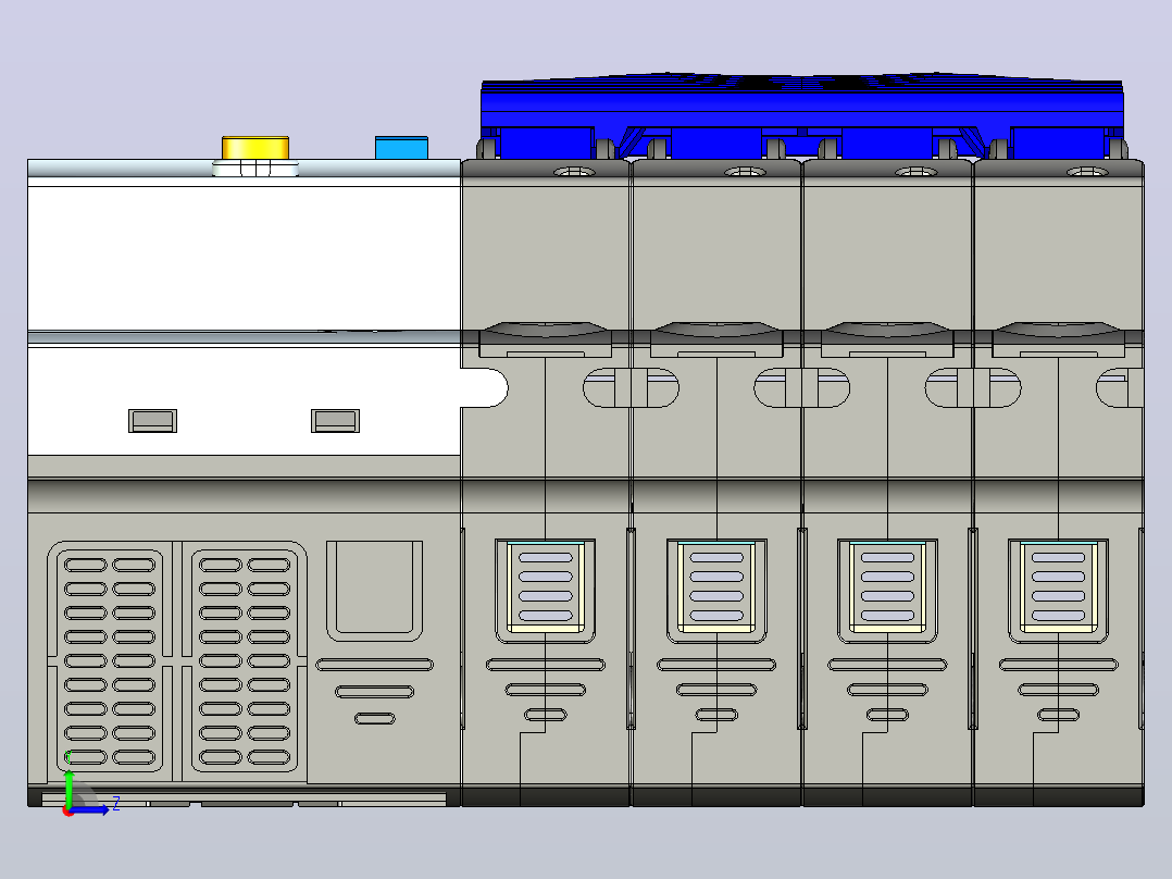 NB7LE-32&amp;4P&amp;剩余电流动作断路器三维模型202307左视图