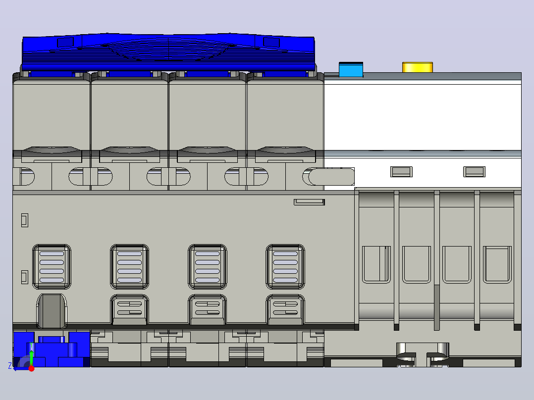 NB7LE-32&amp;4P&amp;剩余电流动作断路器三维模型202307右视图
