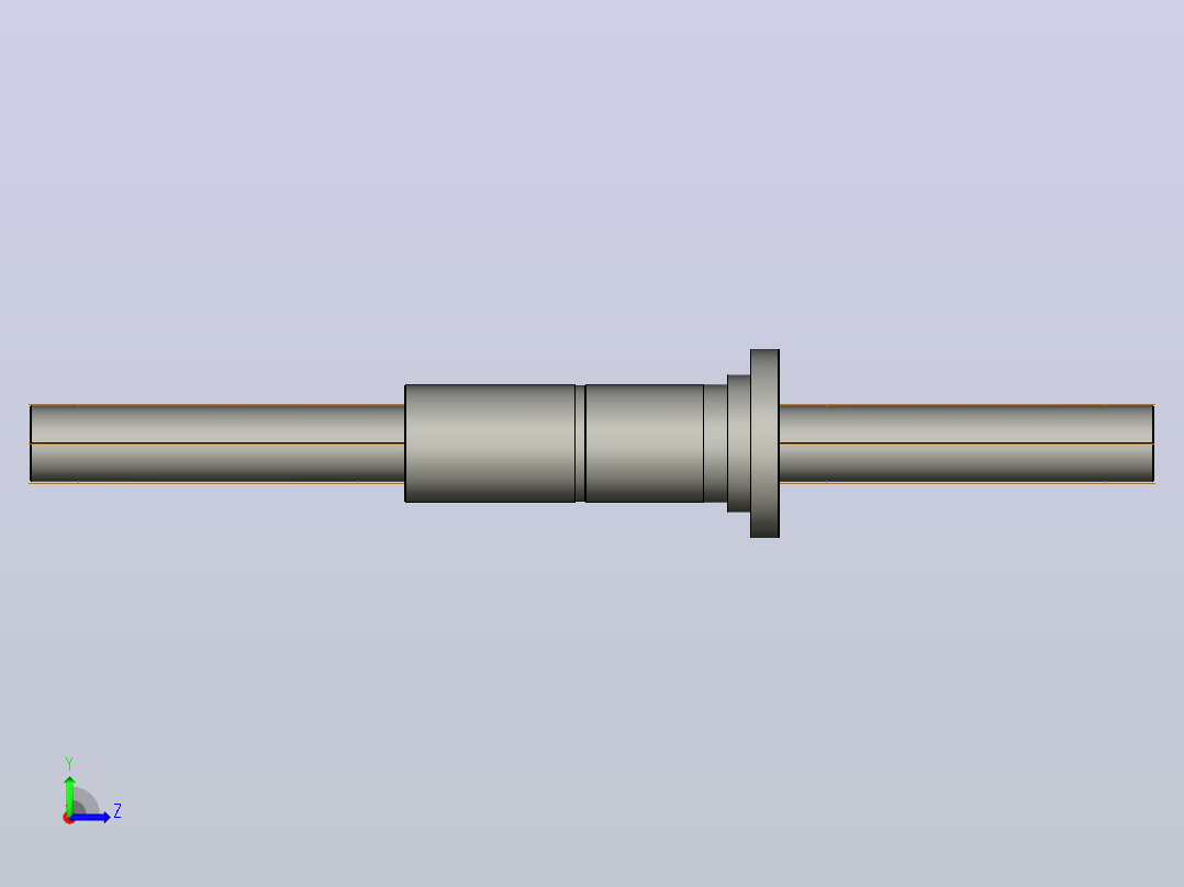 CMFZD10020-7.5滚珠丝杆3D模型左视图