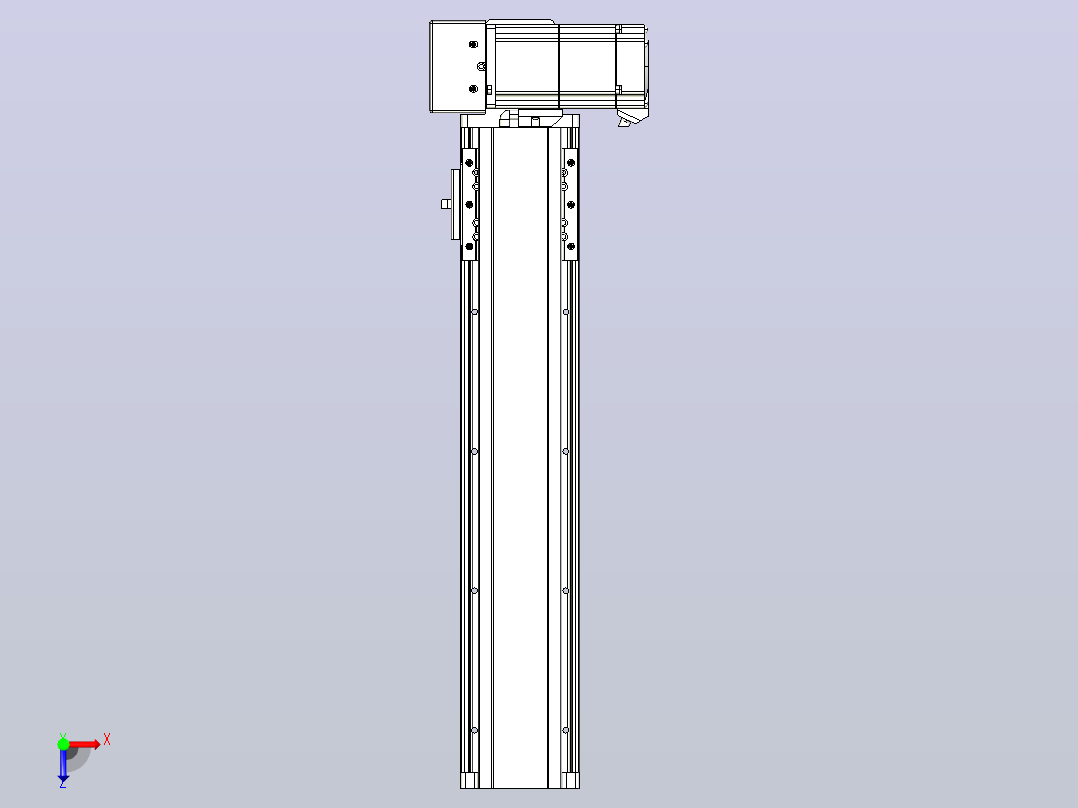 皮带直线轴半封闭可选导轨TPA-HNB-85D-90-L300-RU-Y-P20-N3俯视图