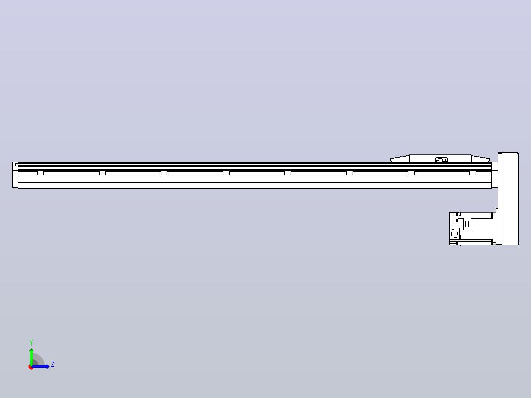滚珠丝杠直线轴内置导轨TPA-GCR-150-2010C-L900-MP-M75-N3左视图