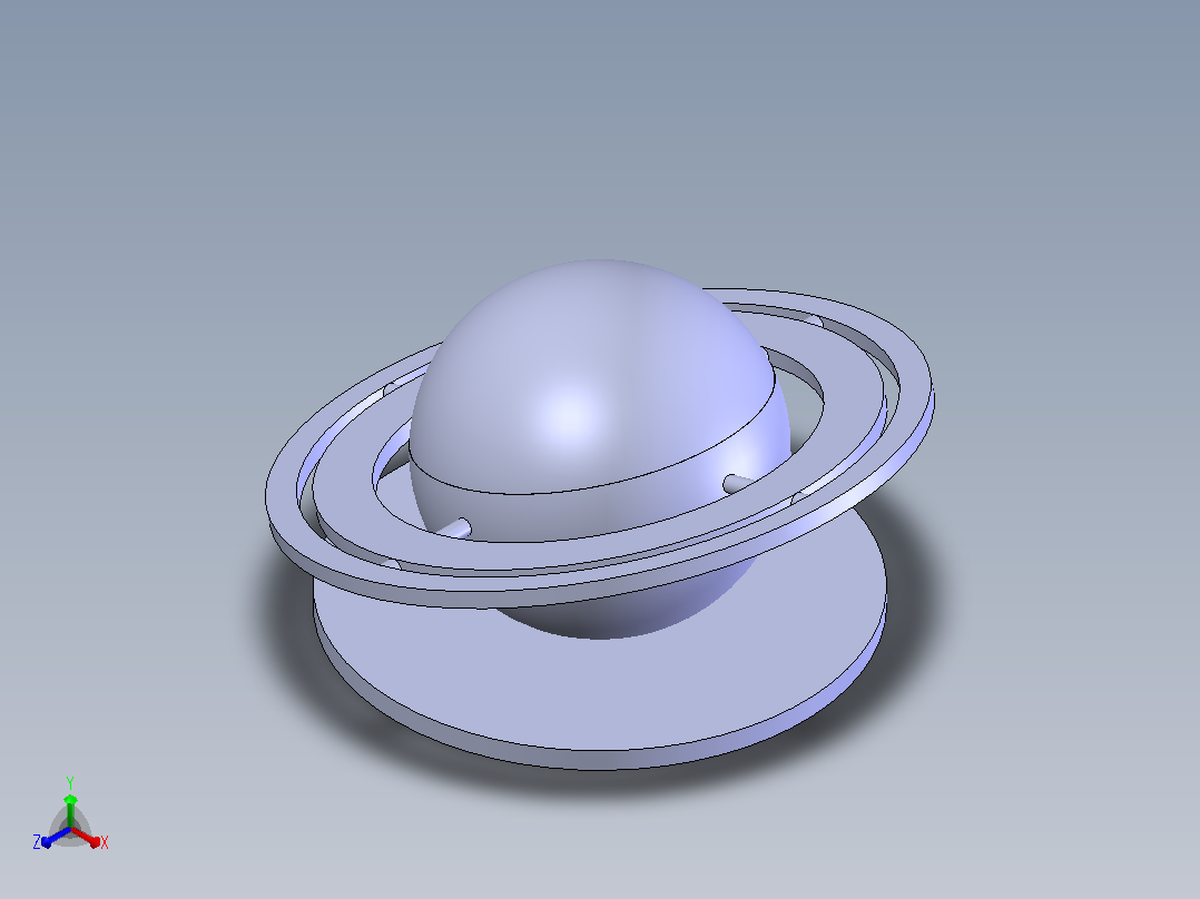 土星纪念容器正等轴测图