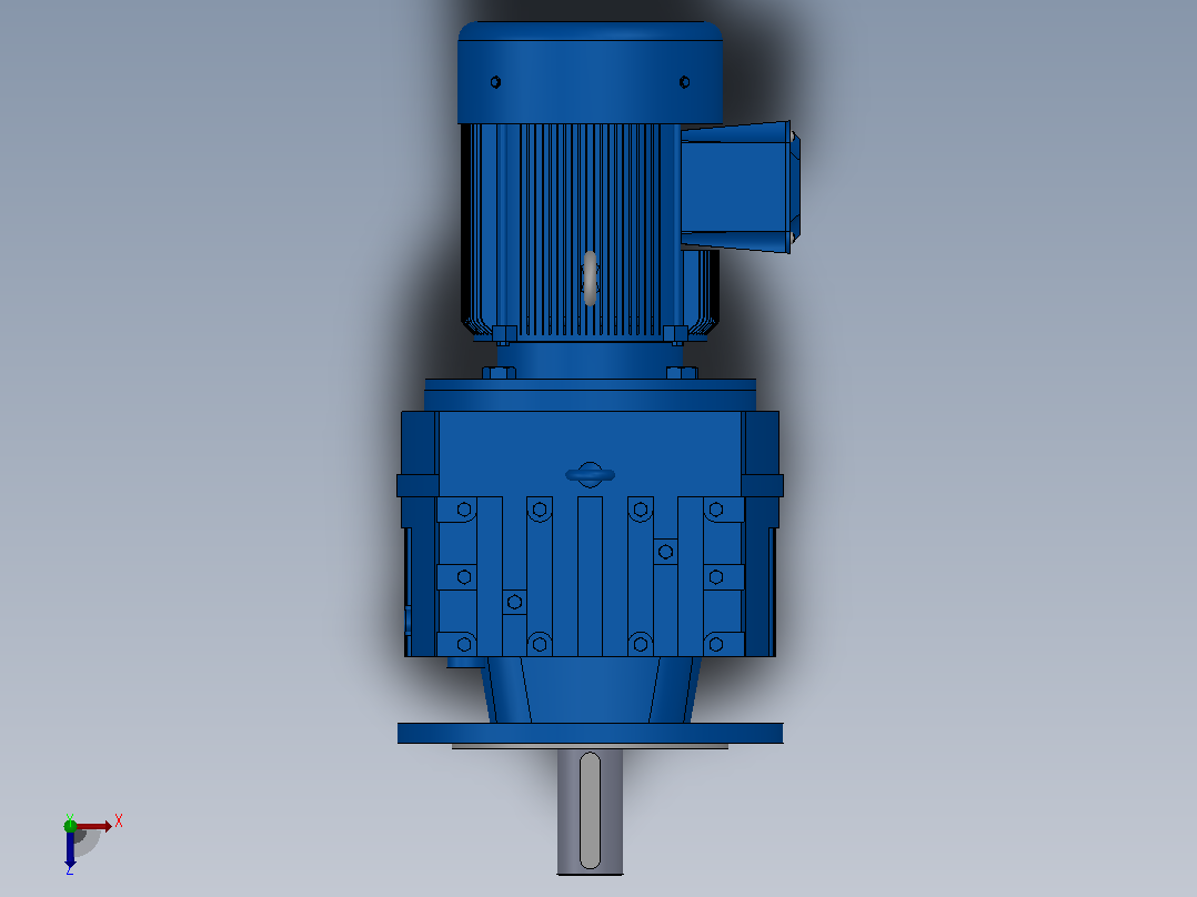 RF97法兰轴伸式安装斜齿轮减速机RF97-Y4-4P-112M-M1-0°-Φ350俯视图