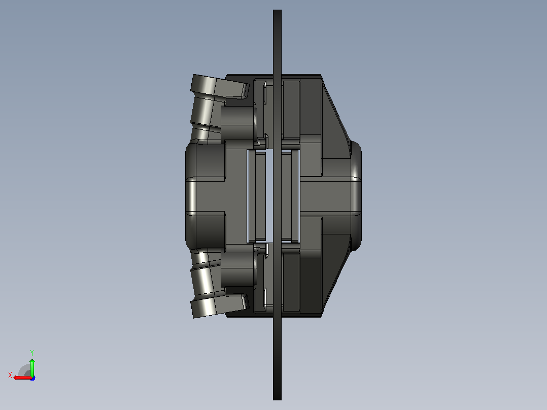 solidworks中的制动盘卡钳后视图