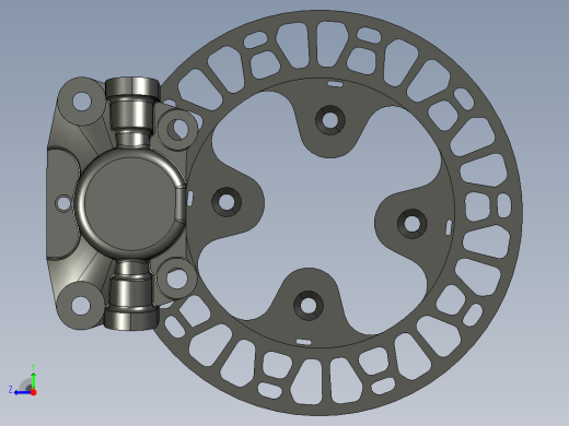 solidworks中的制动盘卡钳右视缩略图